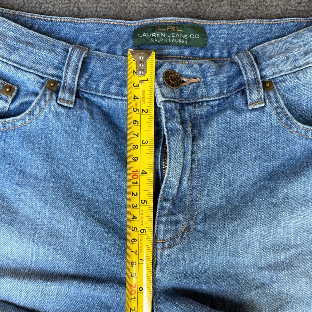 Lauren Ralph‎ Lauren Medium Wash Denim Cut Off Shorts Raw Hem Blue Size 8 VTG - Picture 6 of 9